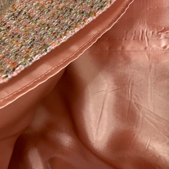 Gap Wool Blend Pink Tweed Casual Bow Dress Sz 12 - Picture 7 of 10